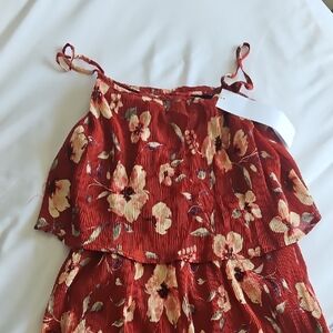 Lumiere Floral Jumpsuit - Red and Cream